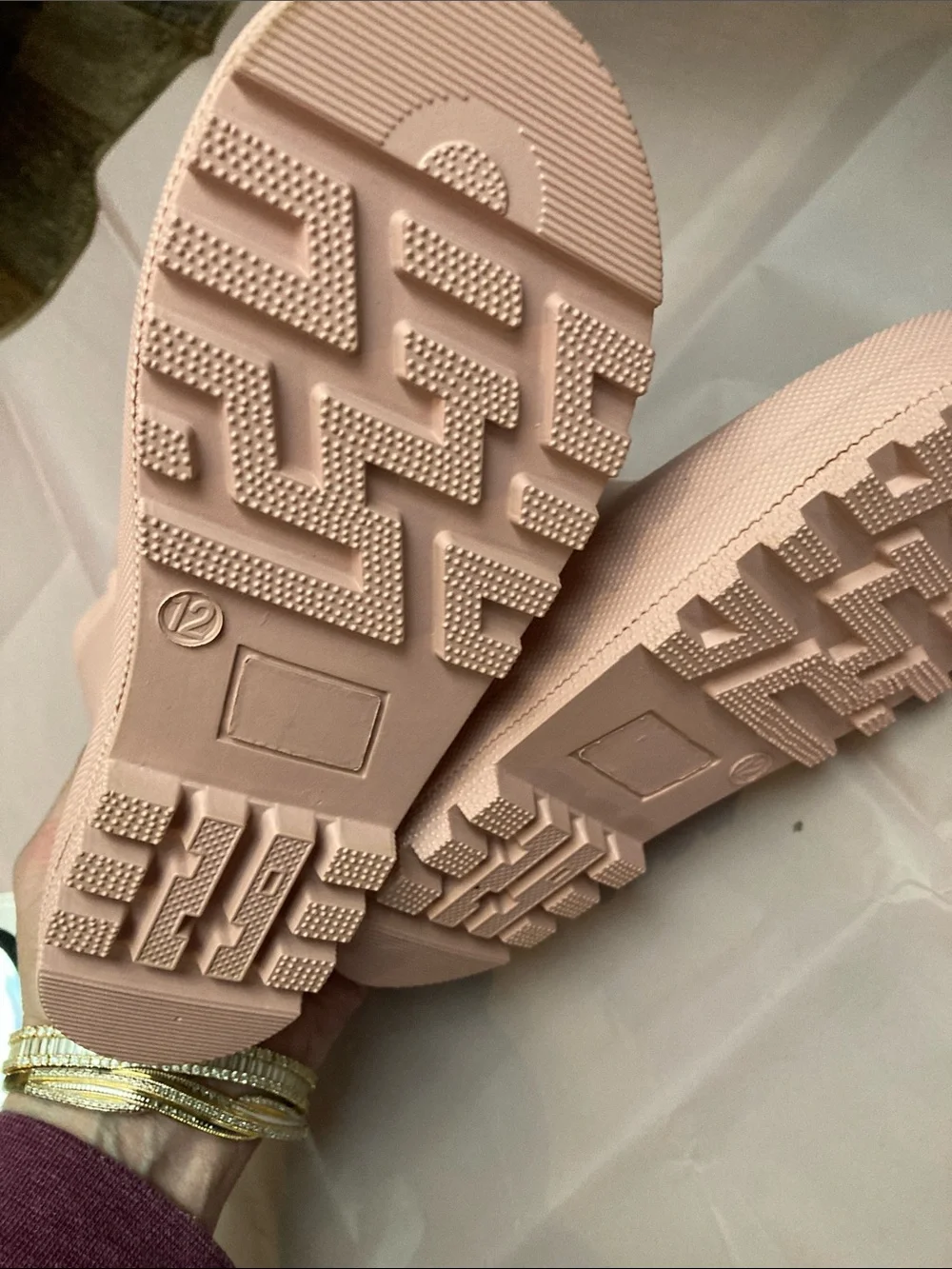 Rain angel  Pale Pink Kids Rain Boots with Pull Handles